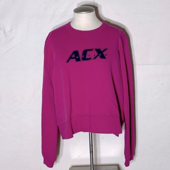 Vintage Au Coton Pink ACX Activewear Crew Neck Sweatshirt L - Picture 1 of 14